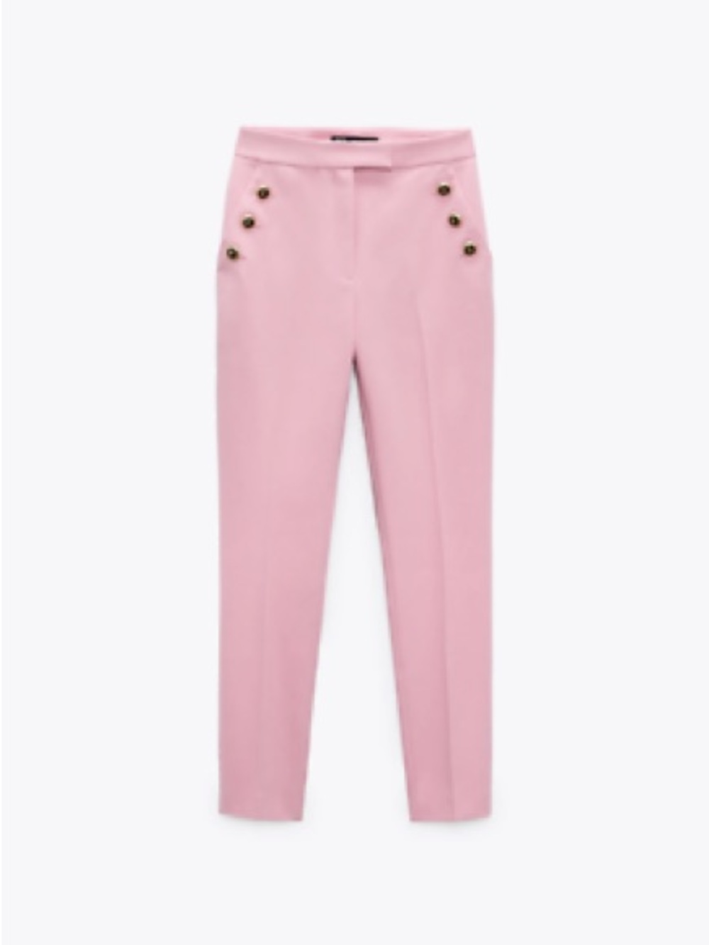Zara Pink Trousers with Gold Buttons
